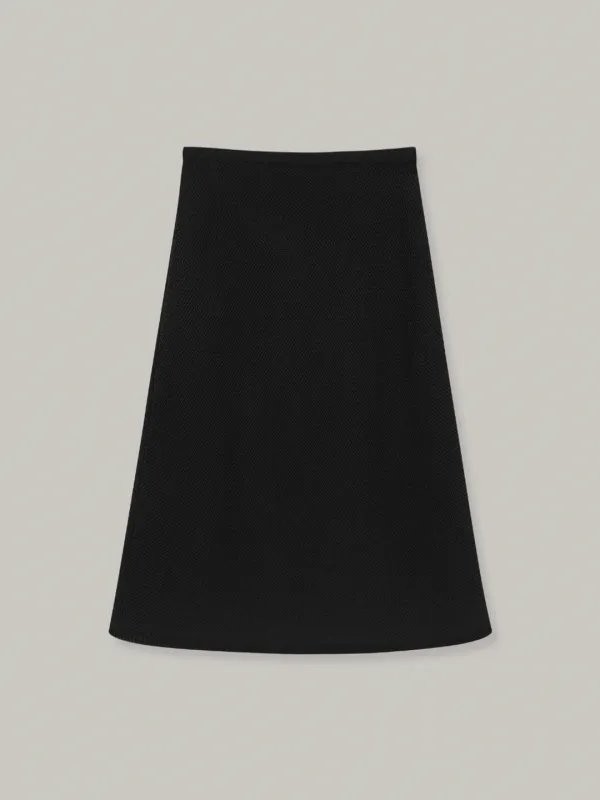 crochet midi skirt (black)