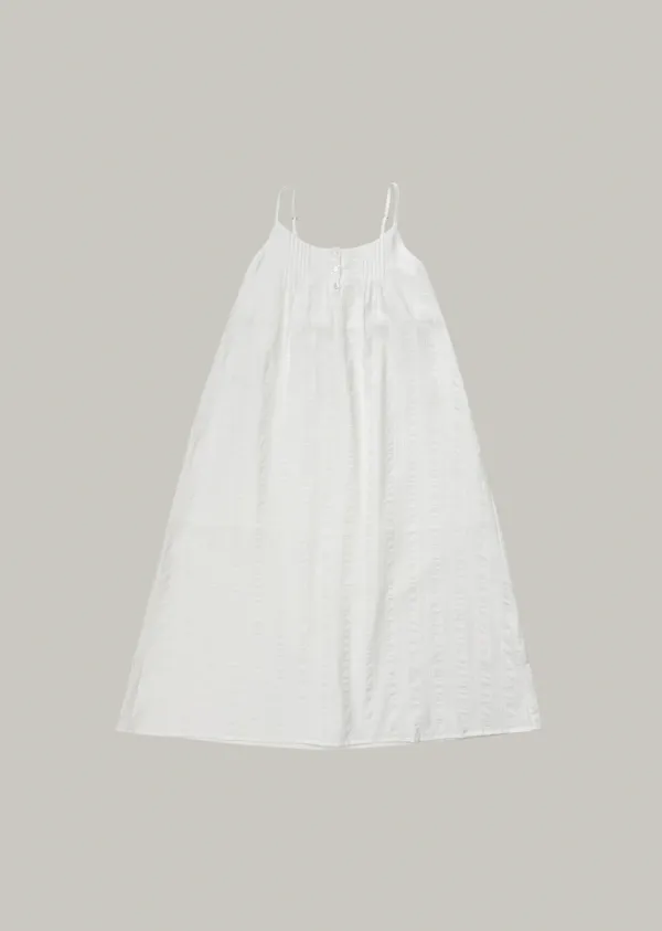 cotton pintuck dress (white)
