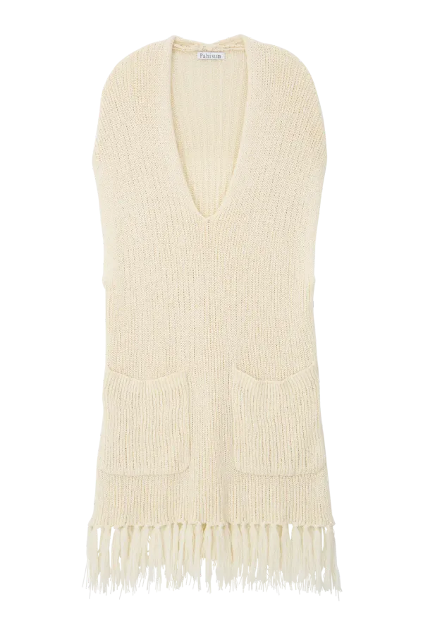 CAPE KNIT DRESS_IVORY