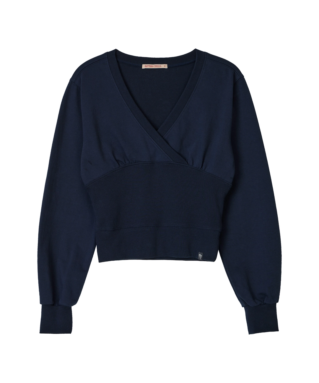 비터셀즈 Slim Wrap V Neck Sweat Shirt-Navy 상품 이미지 1