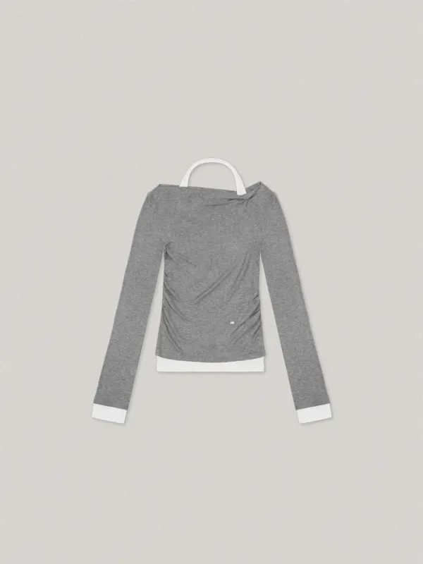 LIGNE OFF SHOULDER LONG SLEEVE SET (GRAY)