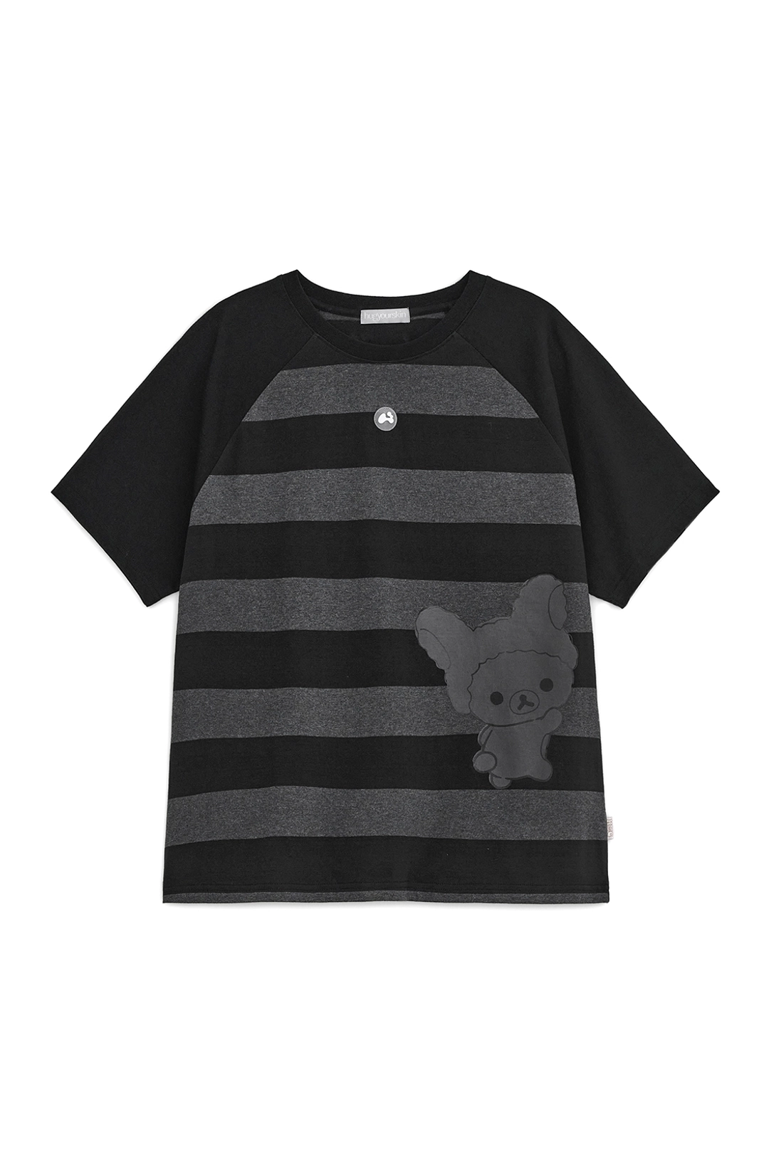 허그유어스킨 Relax stripe Korilakkuma tee (Charcoal) 상품 이미지 1