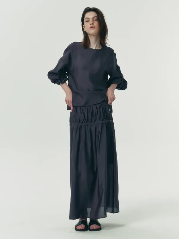 [8차 리오더]Rene Shirring SK_(Charcoal)