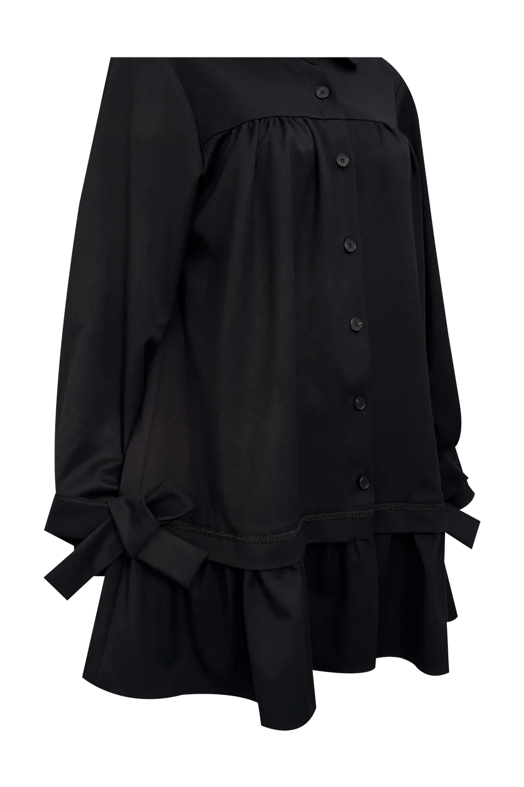 체메씨 BOW FRILL ONE-PIECE (BLACK) 상품 이미지 3