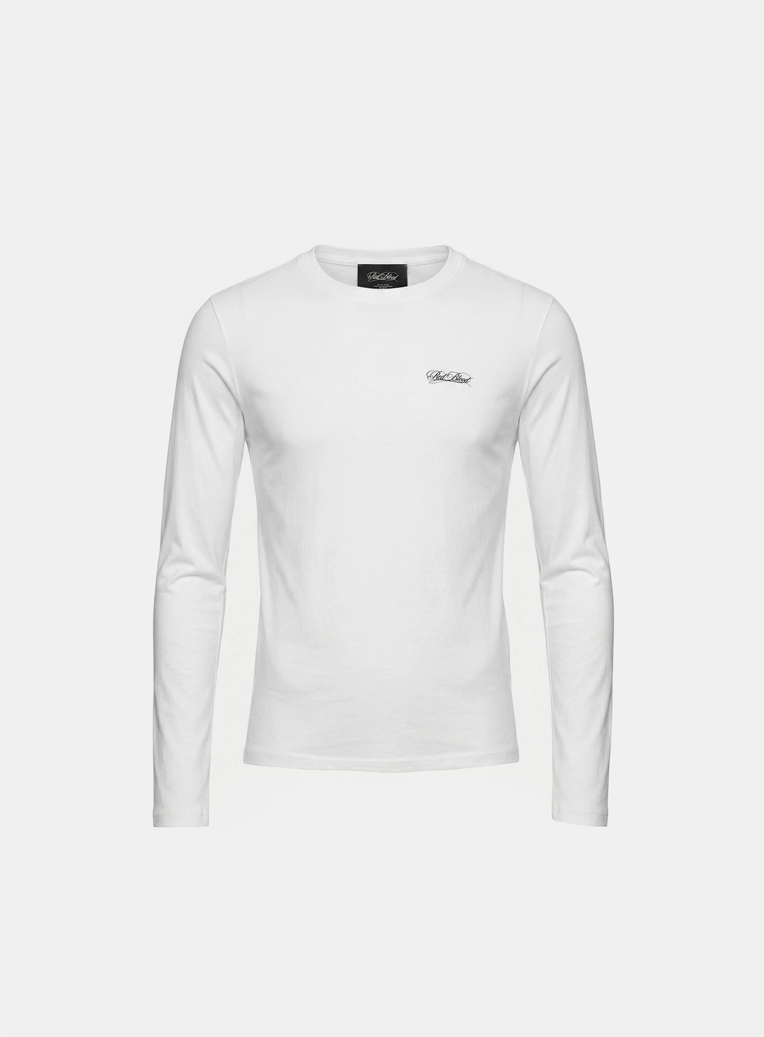 배드블러드 [w-tee26-025] Dark Classic Logo Fitted Long Sleeve T-Shirt - White 상품 이미지 1