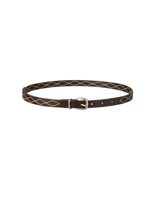DIAMOND STITCH BELT [BROWN]