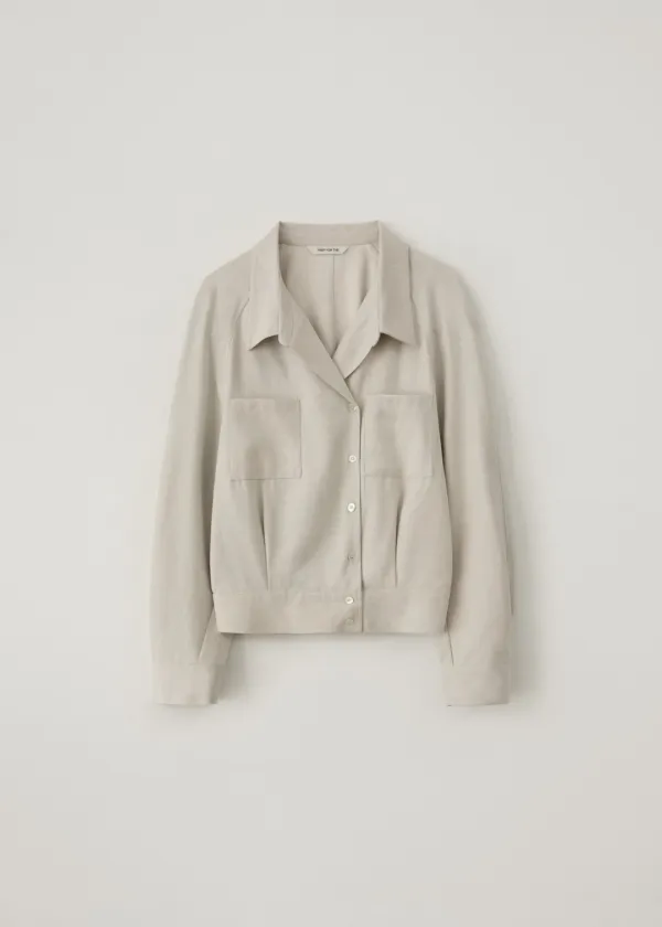Velour drift blouson blouse (champagne beige)