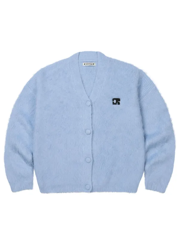 CENTAUR BULKY BRUSHED WOOL CARDIGAN_SKY BLUE