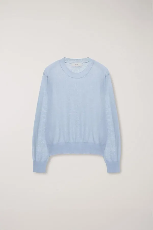 UNISEX SHEER CREWNECK SWEATER BLUE_UDSW5A106B2