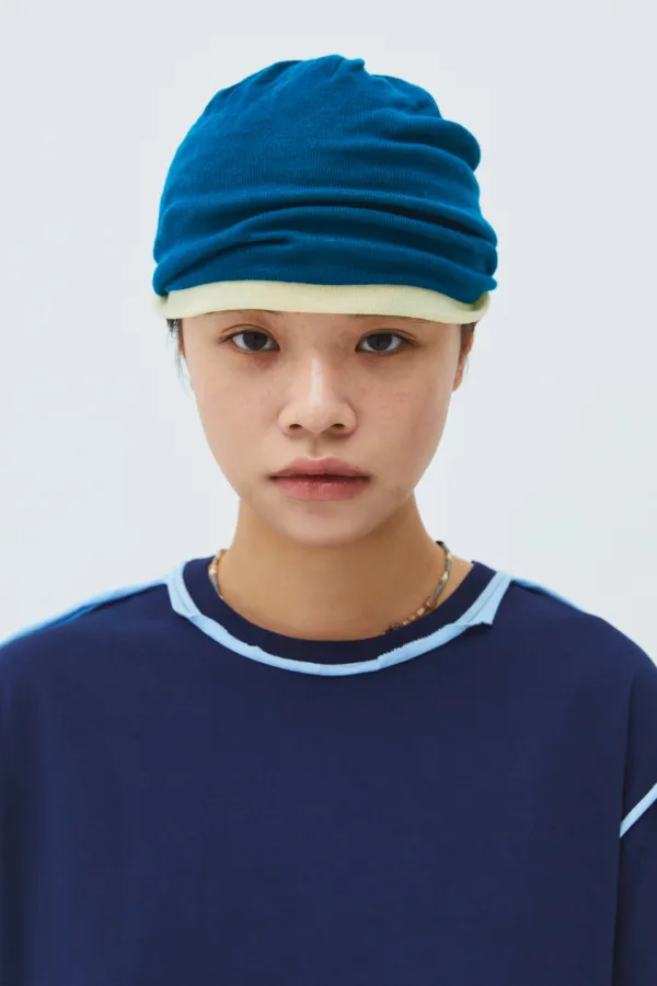LAYERED BEANIE TEAL BLUE
