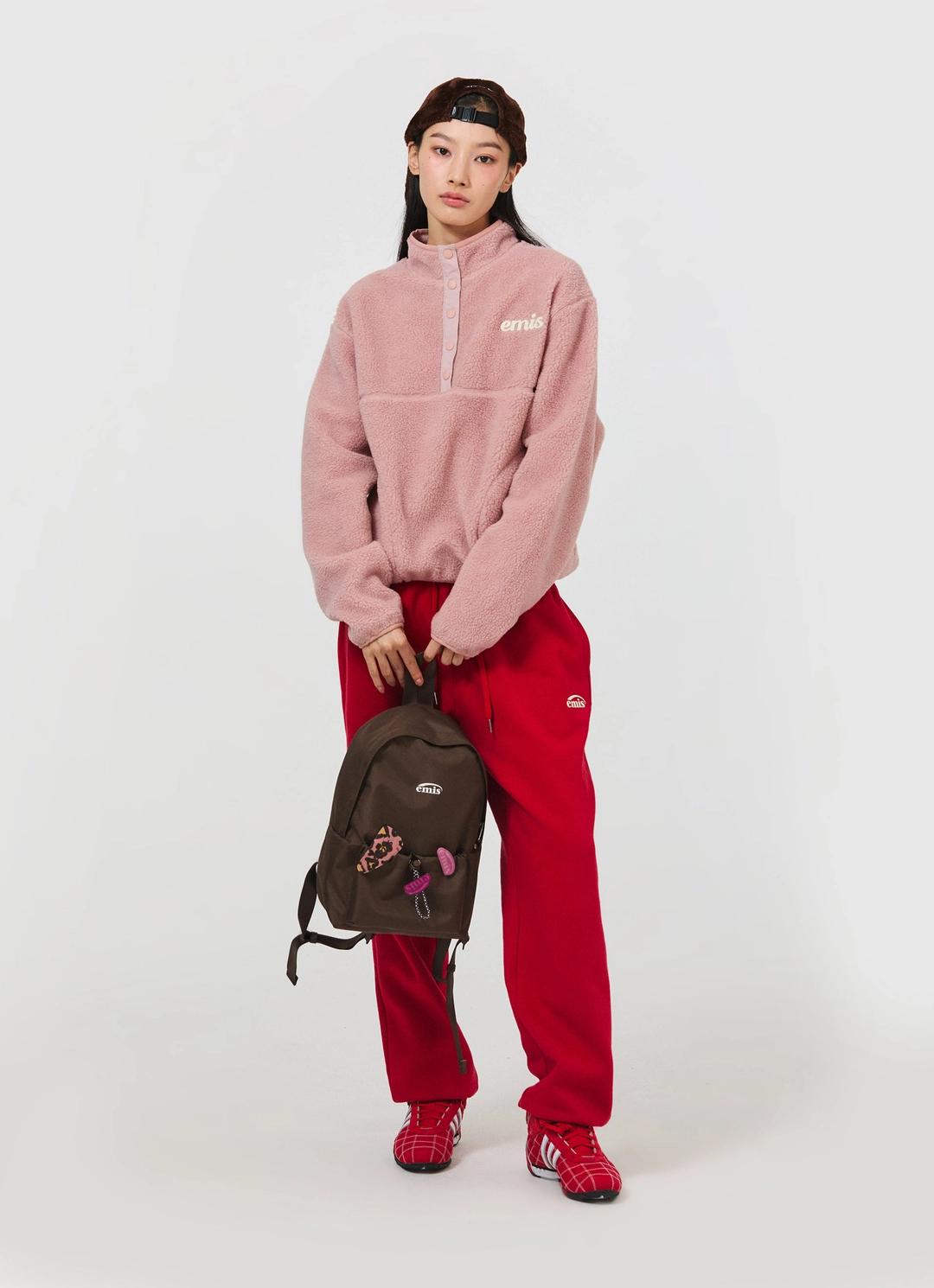 이미스 (W) HALF NECK FLEECE TOP-PINK 상품 이미지 2
