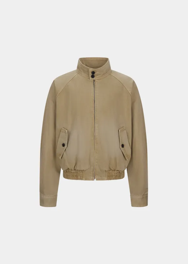 PIGMENT WASHED HARRINGTON ENGLISH BLOUSON - BEIGE