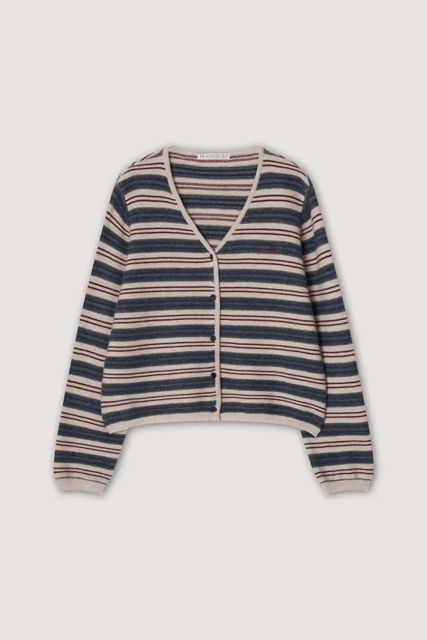 [9th] Tomato Stripe Cardigan - Stripe