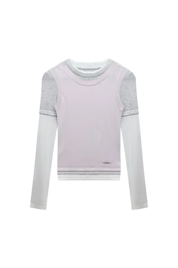COMET LAYERED SLEEVE TOP / PINK