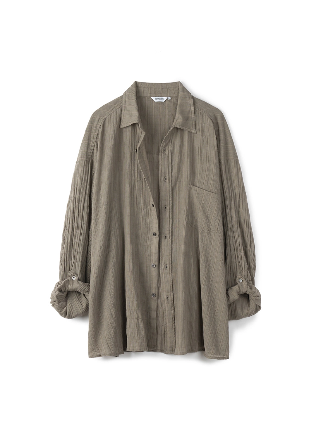 파르티멘토 Crinkle Roll Up Shirts_Stone Khaki 상품 이미지 1