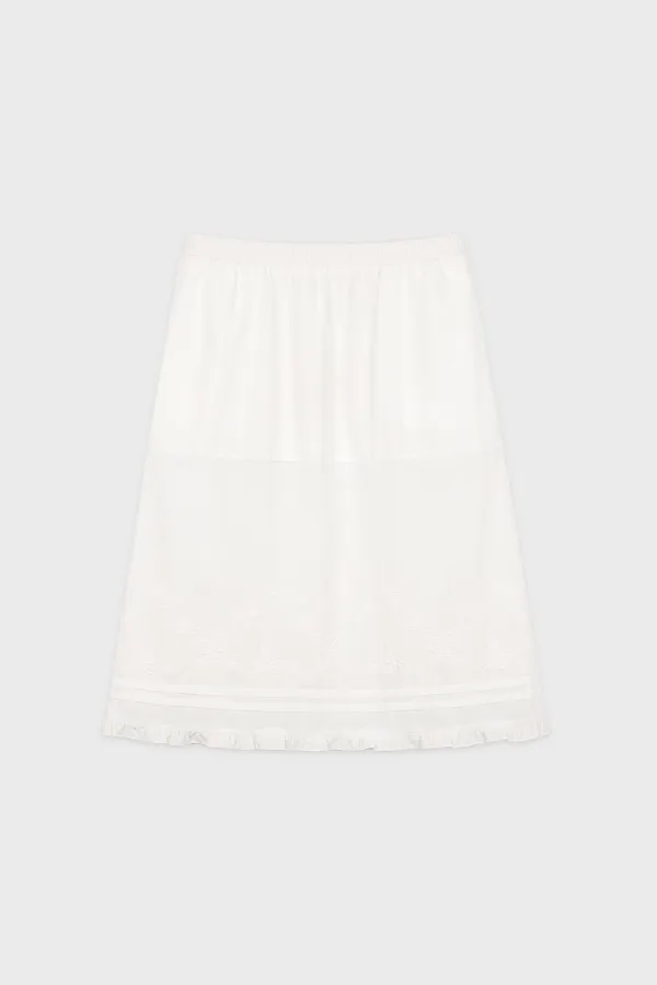 Rose Cotton Skirt (White)