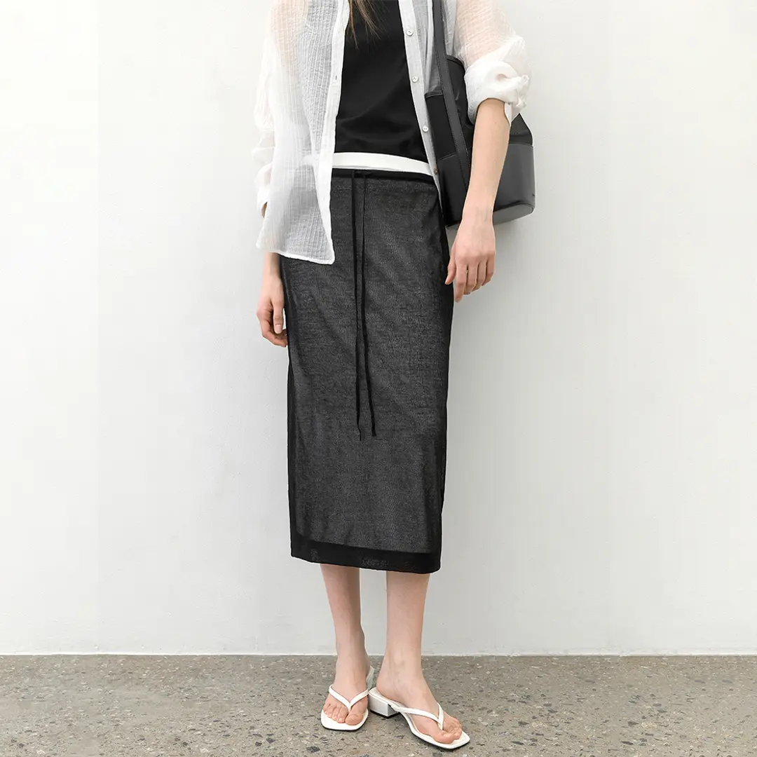 아뜰리에 나인 (SK-4995)DOUBLEMENT SET-UP KNIT SKIRT 상품 이미지 2