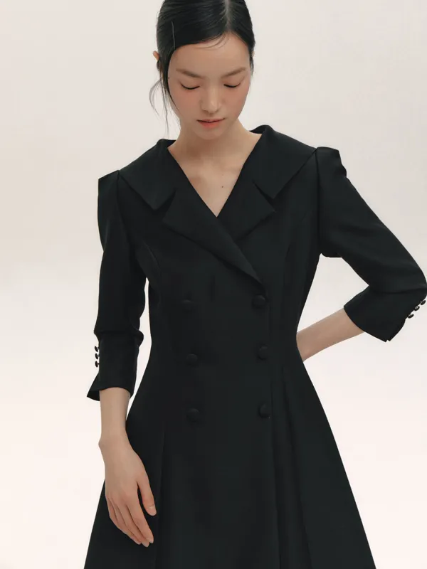 Silk Sailor Collar Dress(2color)