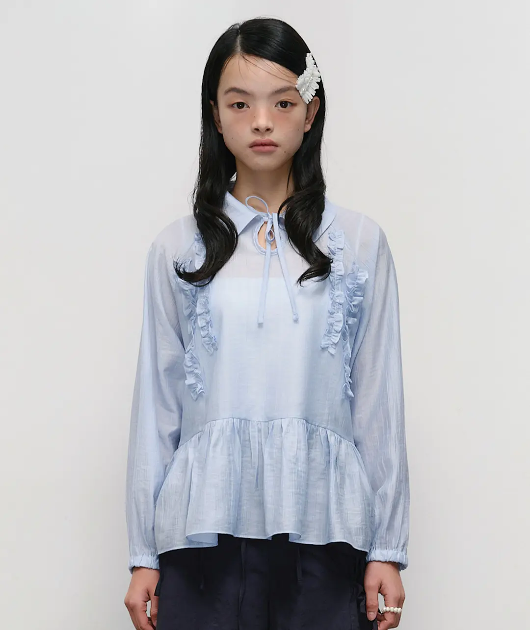 타입서비스 Ruffled Round Top [Sky Blue] 상품 이미지 2