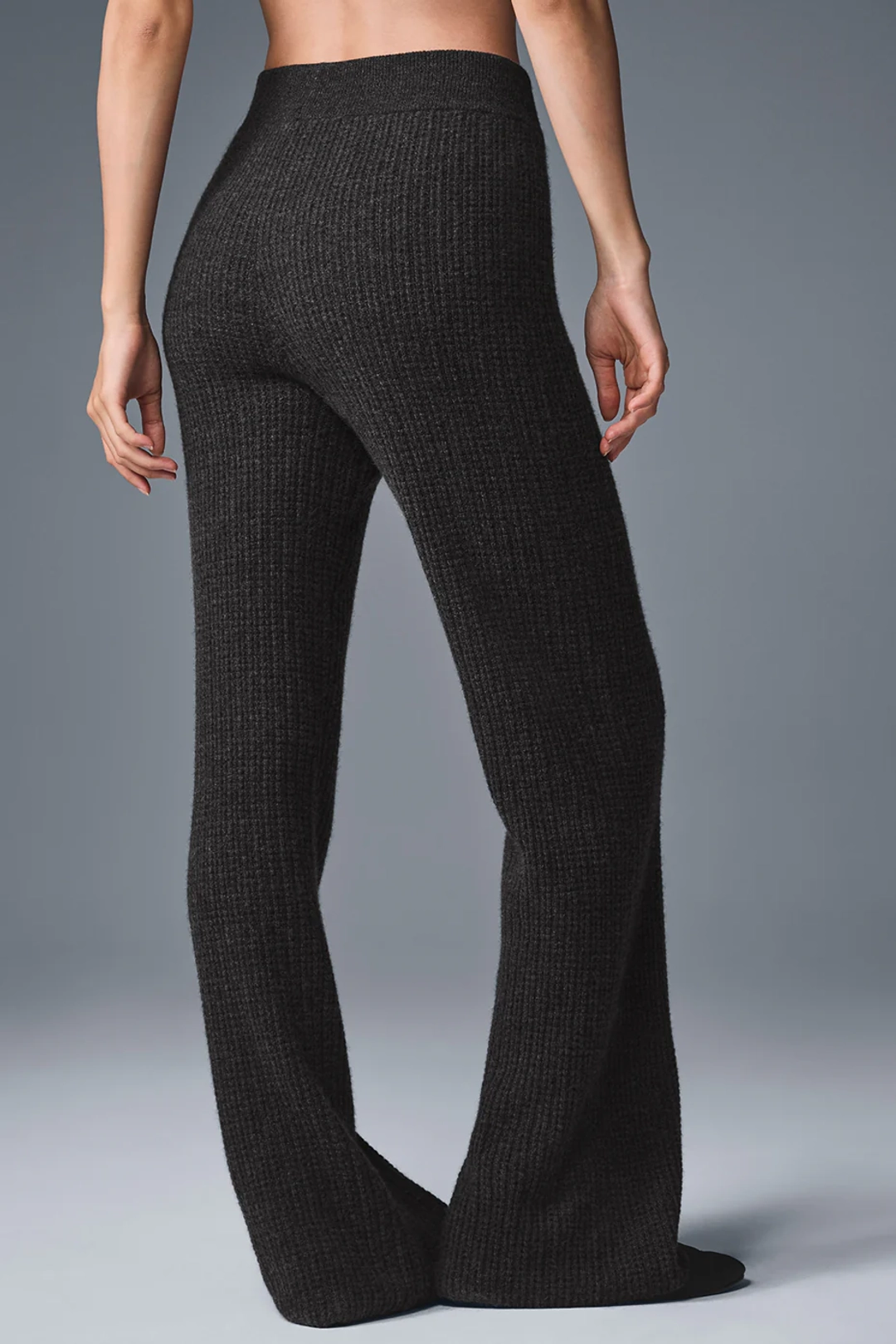 알로요가 Cashmere High-Waist Plush Waffle Pant - Dark Heather Grey 상품 이미지 2