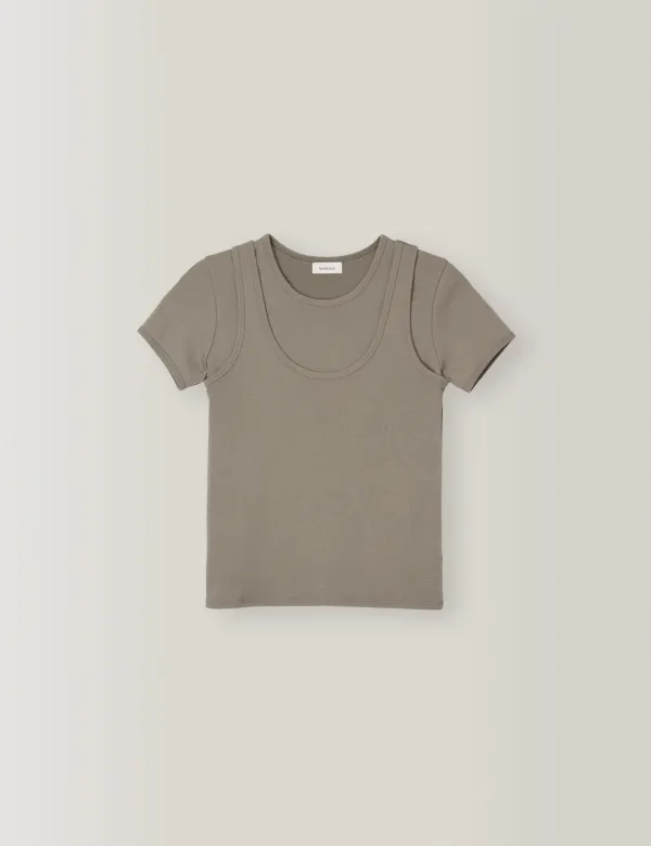 Two-in-One Tank & Tee Set (Etoupe)