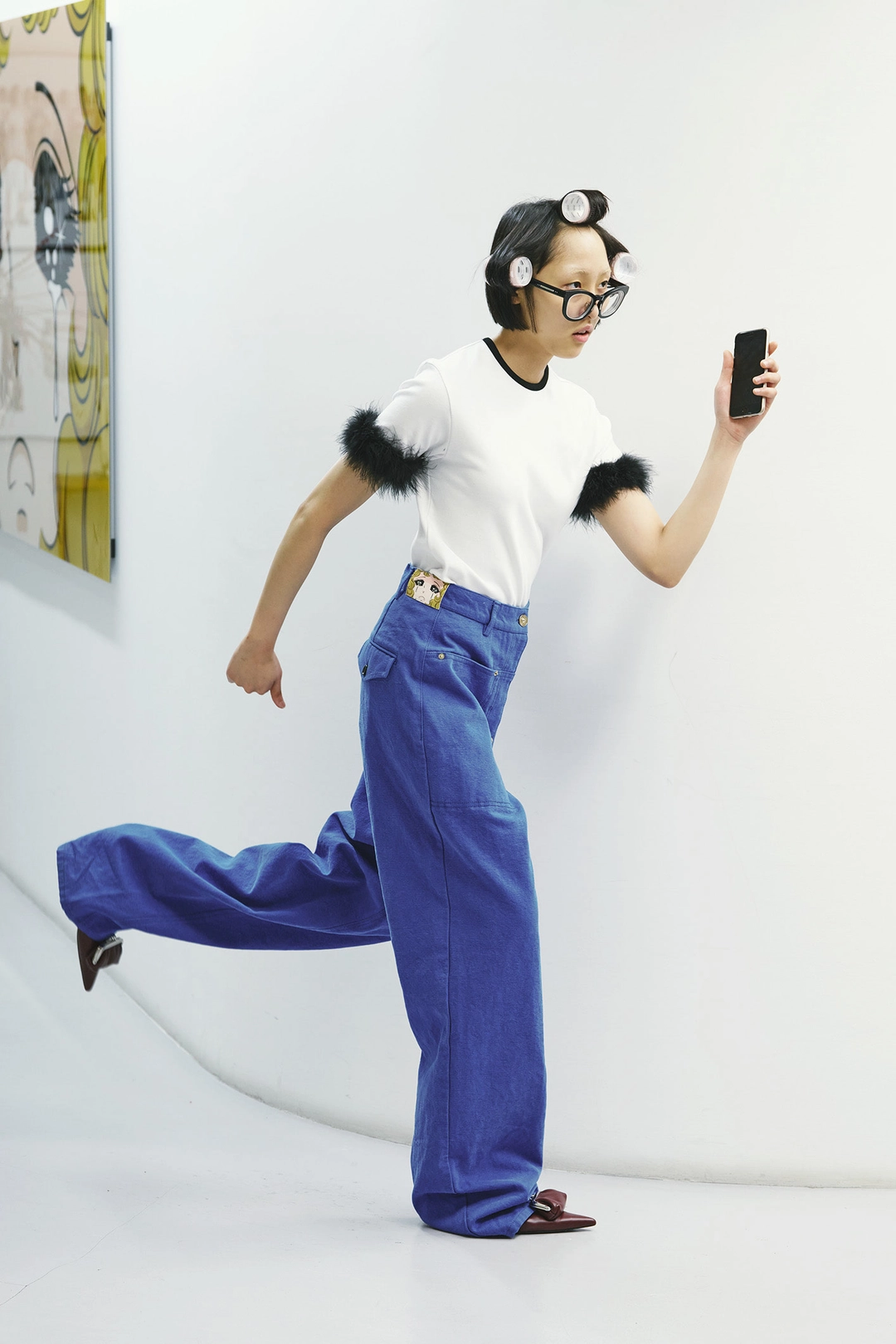 푸쉬버튼 FW25 UNDERLINE BLUE STRAIGHT COTTON PANTS 상품 이미지 2