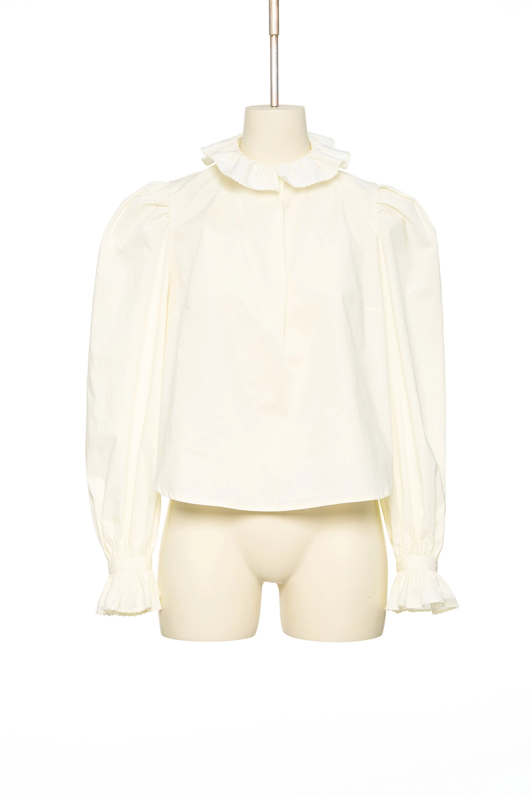 푸쉬버튼 FW25 UNDERLINE IVORY SHIRRING DETAIL BLOUSE 상품 이미지 1