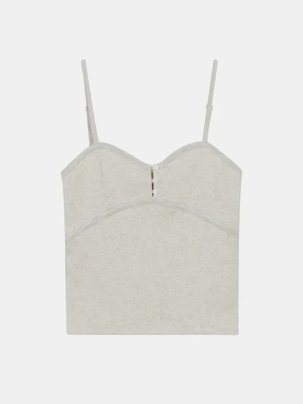 binding button camisole (oatmeal melange)