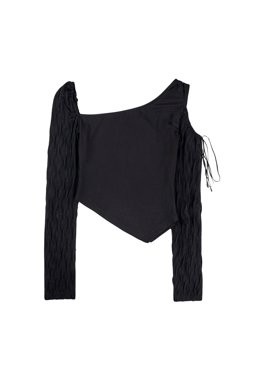 힐다 Cut Out Wave Sleeve Top [Black] 상품 이미지 3