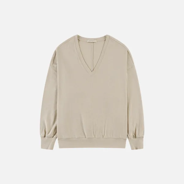SITP5274 브이넥 가오리 컴포트 티셔츠_Light beige