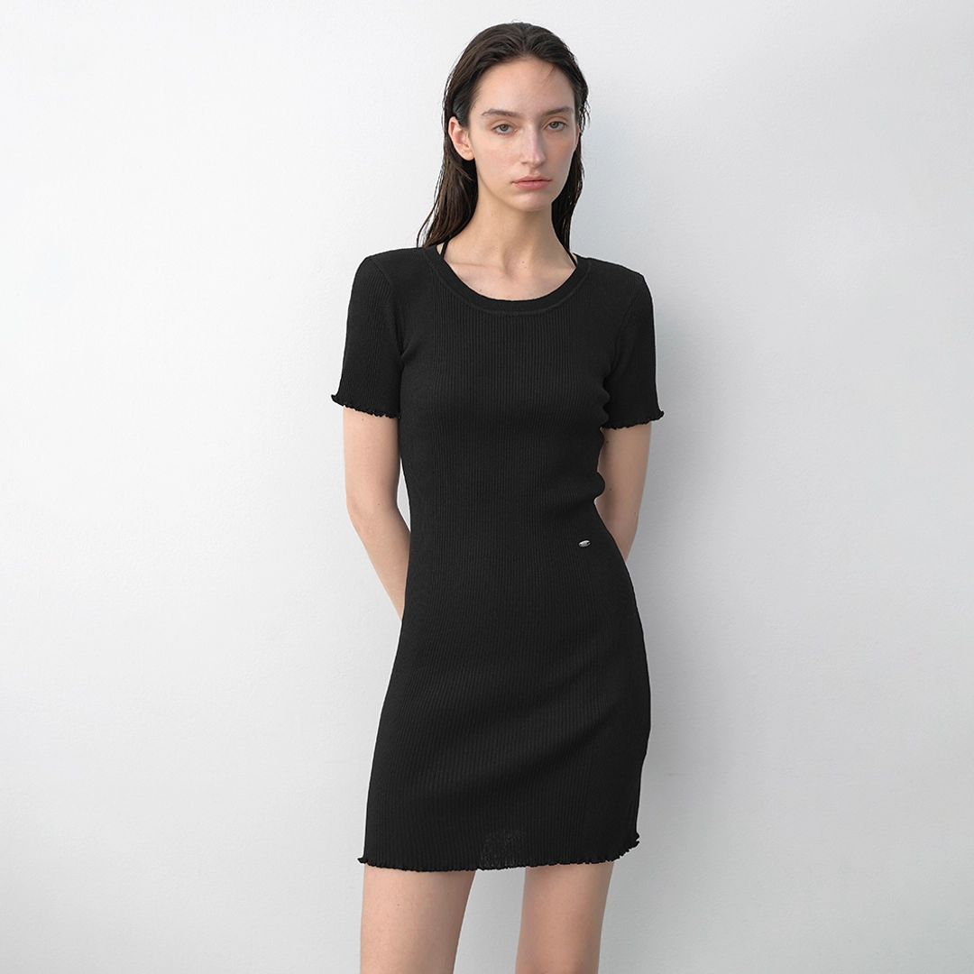 아뜰리에 나인 (OP-6291)LAPPY FRILL HALF KNIT DRESS 상품 이미지 2