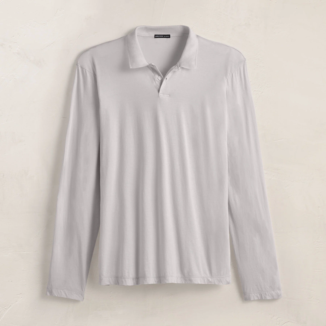 제임스펄스 Luxe Lotus Jersey Long Sleeve Polo - Light Mist 상품 이미지 1