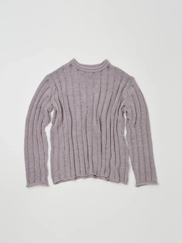 OVERSIZED TAPE YARN SWEATER IN PALE PURPLE