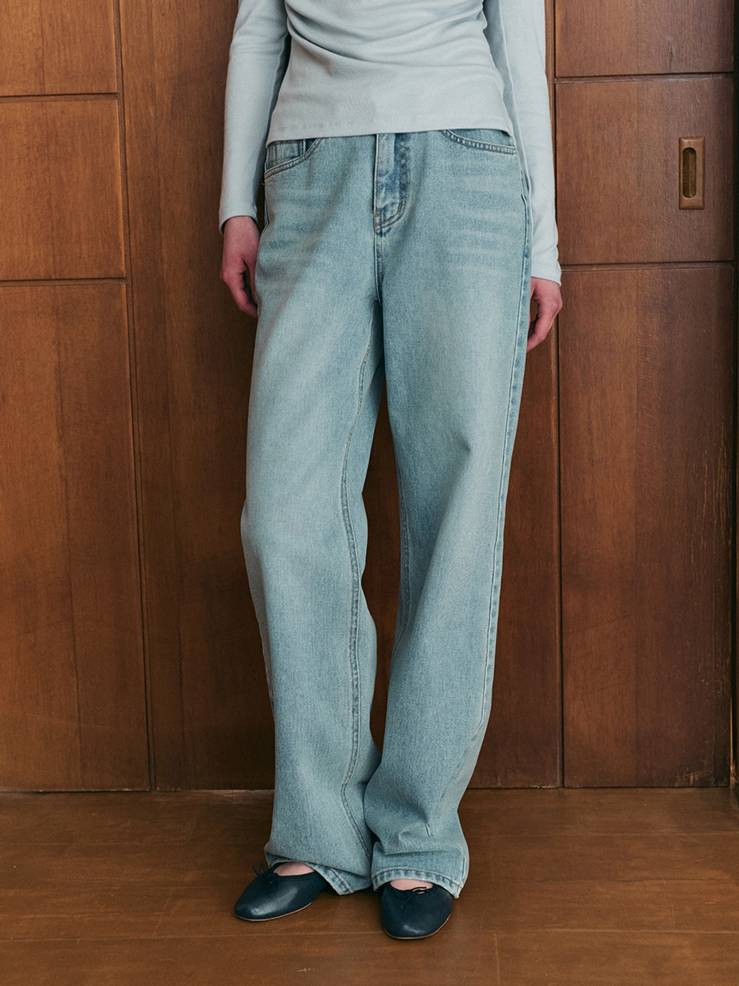 르니나 PONY wide denim pants_blue 상품 이미지 1