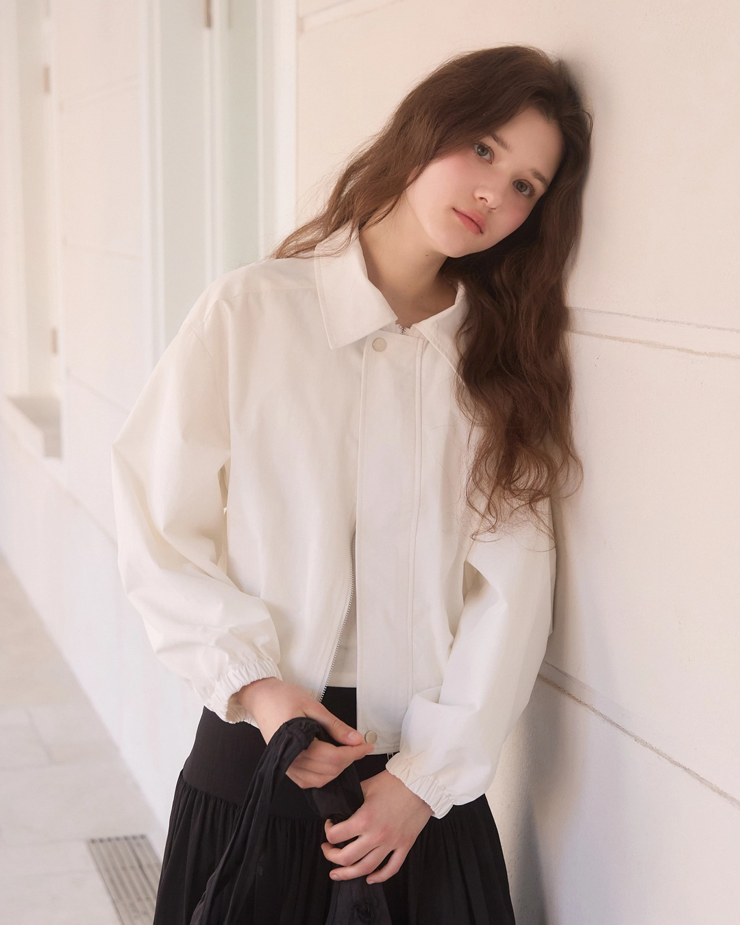 어다울 [3차 리오더] Clear zip up blouson - white 상품 이미지 3