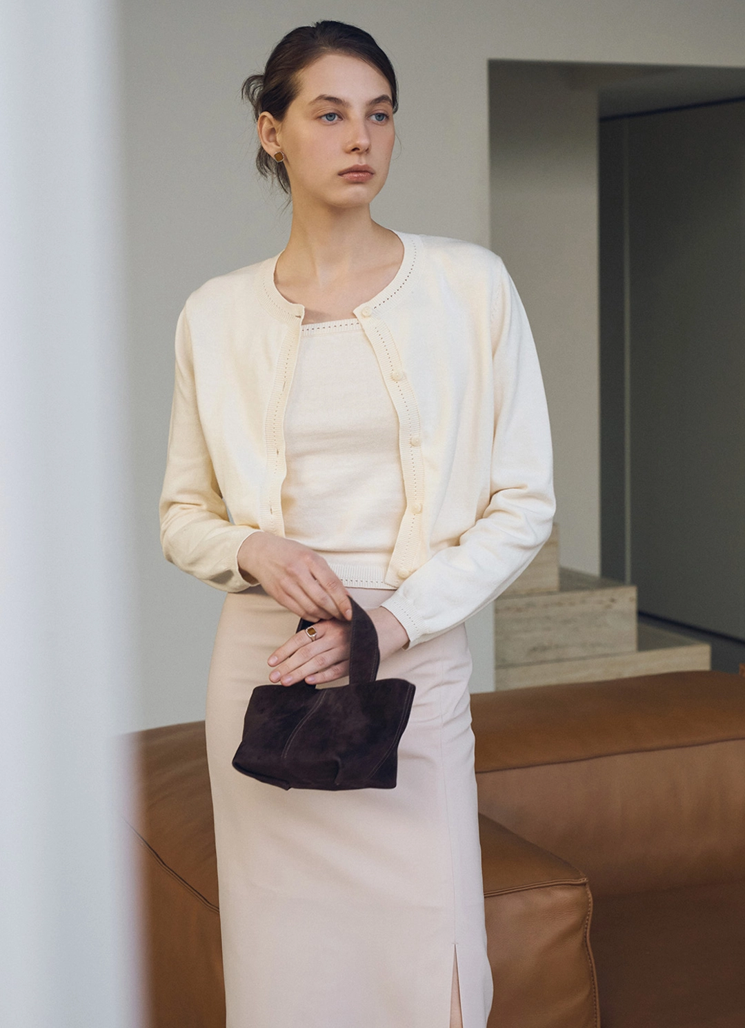 안젤로비안코 Ruelle Draped Skirt, BEIGE 상품 이미지 2