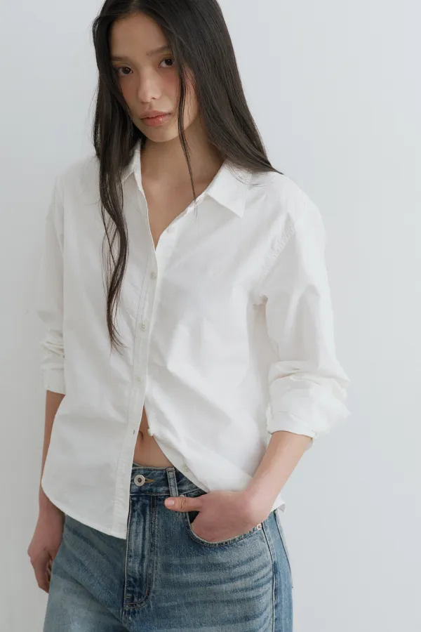 [10차] Standard oxford washed shirt (ivory)