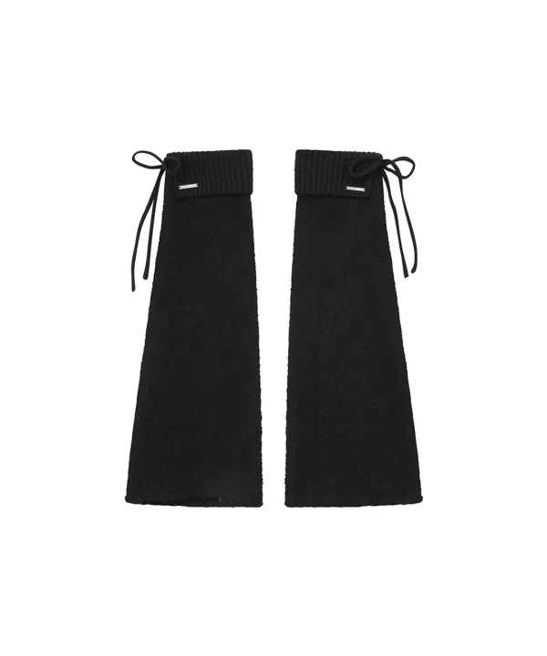 Drawstring leg warmer BLACK