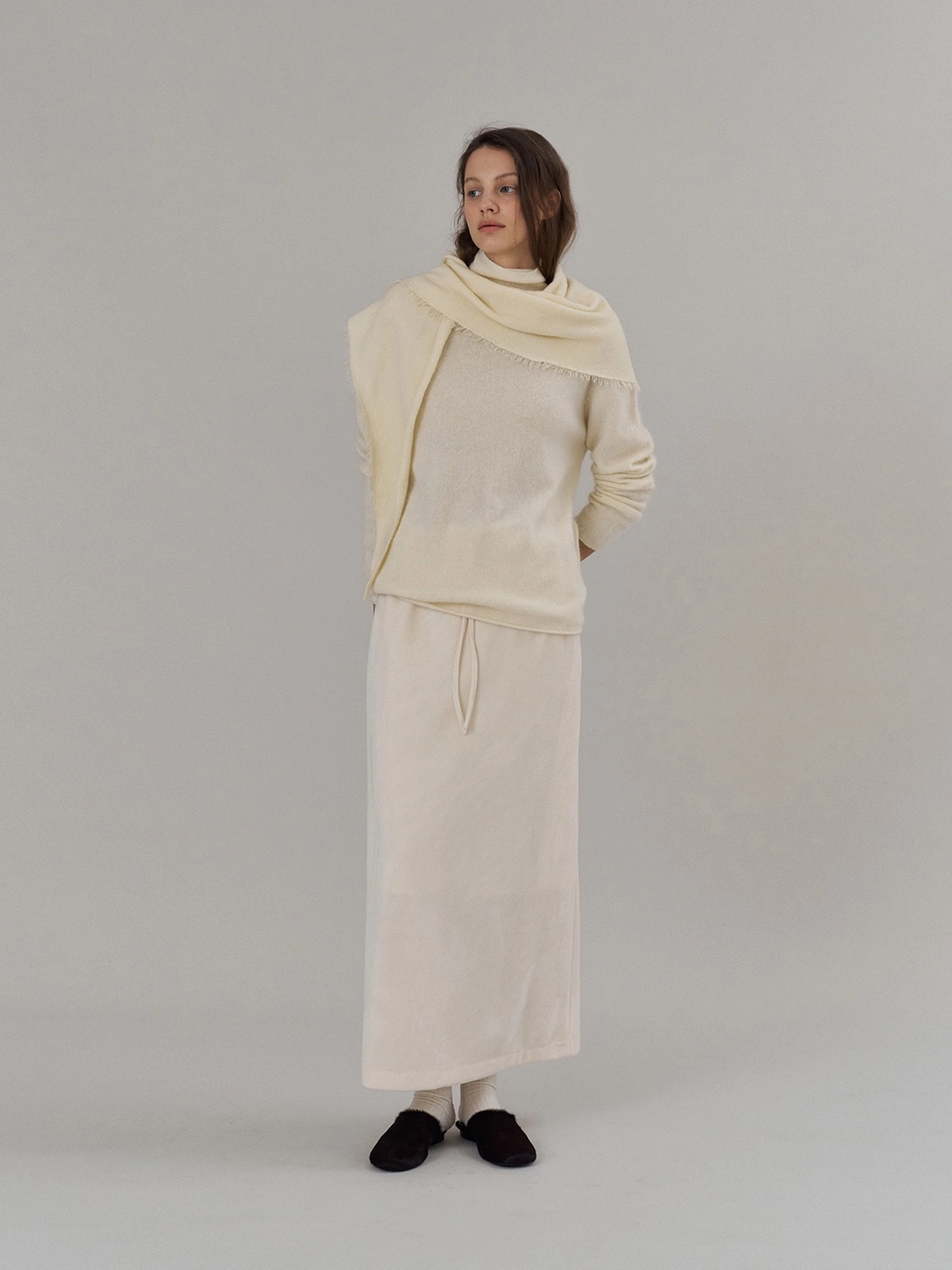 더릴 [2nd] Noel Velvet Skirt_Cream 상품 이미지 1