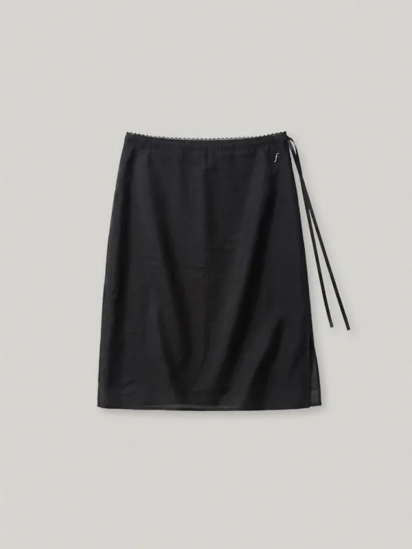 AUBE SHEER MIDI SKIRT - BLACK오브 시어 미디 스커트