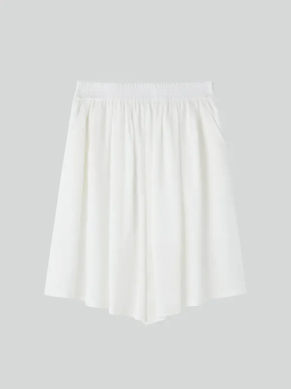 BANDING WIDE CULOTTE PANTS (IVORY)