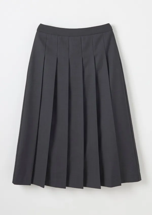 medium long PLEATED SKIRT CHARCOAL