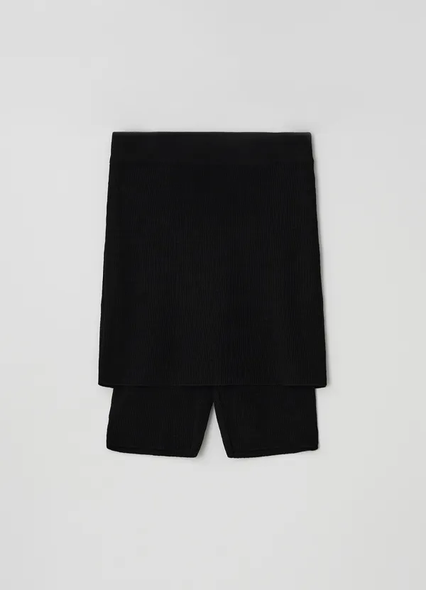 Knit Skirt Leggings_BLACK