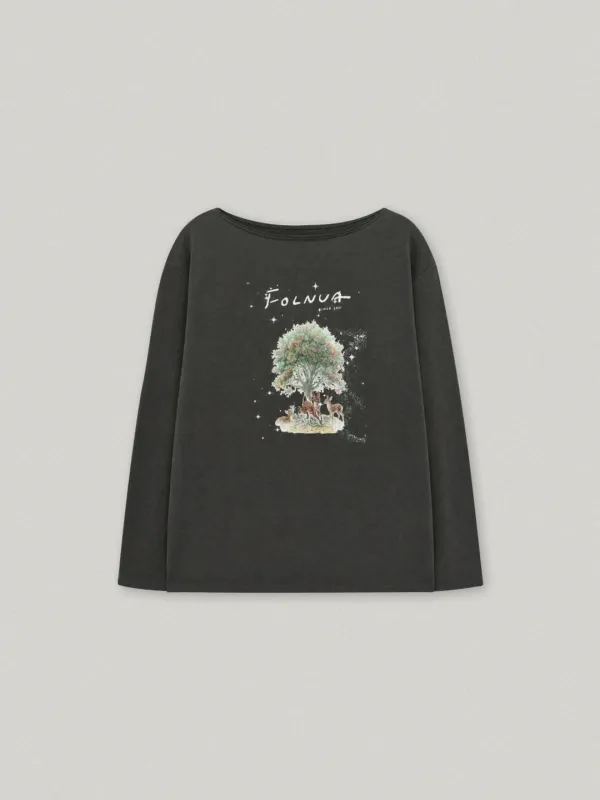 CERF OFF SHOULDER LONG SLEEVE (CHARCOAL)