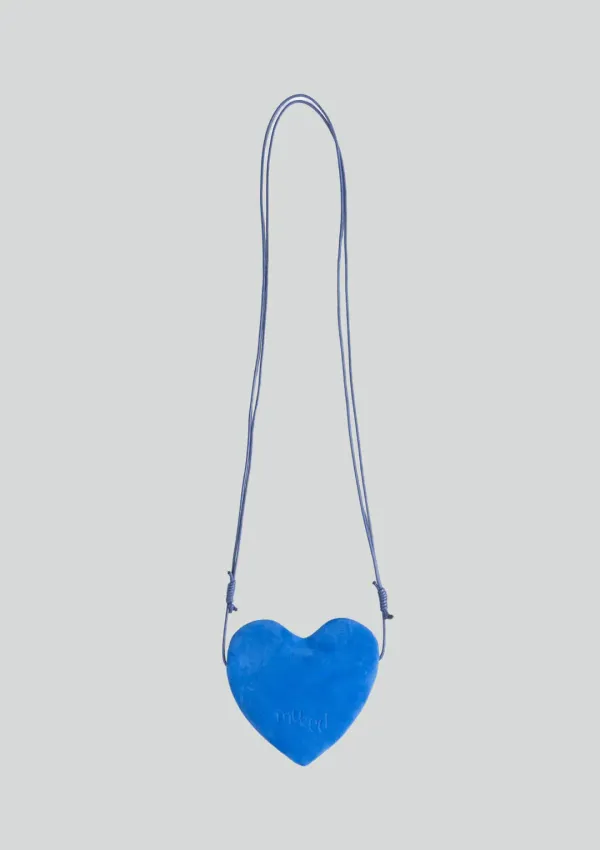 Mused Real Suede Heart Bag - Royal Blue