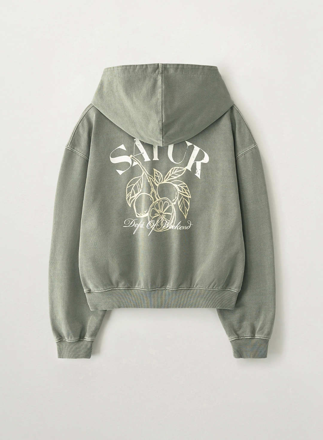 세터 (W) Citron Drawing Washed Crop Hoodie - Charcoal 상품 이미지 2