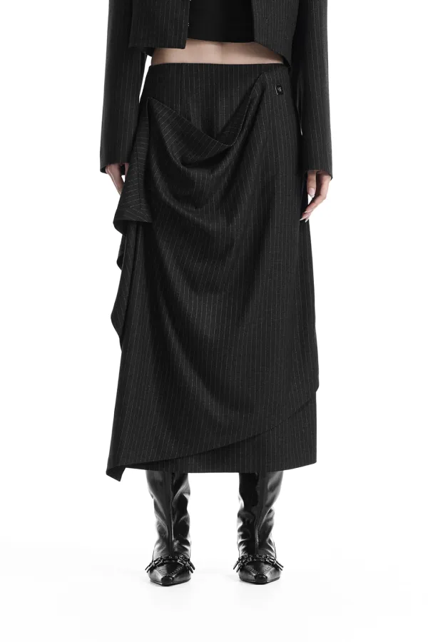 Layered Overlay Set-Up Skirt [ Black ]