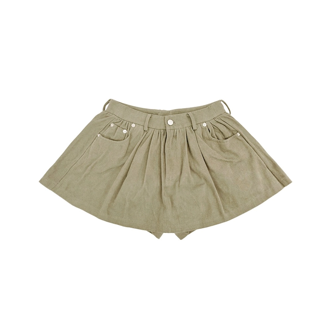 피브비 Shirring Mini Skirt (milk tea beige) 상품 이미지 1