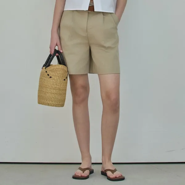 2-Tuck Cotton Bermuda Pants_3Color