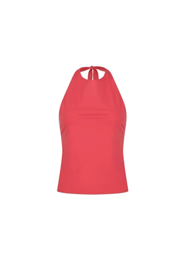 Jersey Halter Neck Top, Red